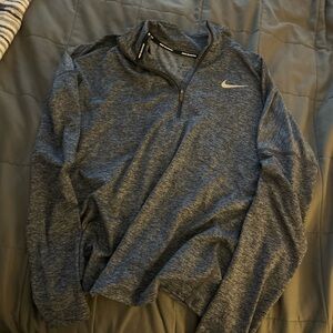 Nike Heathered Blue Quarter-Zip Top